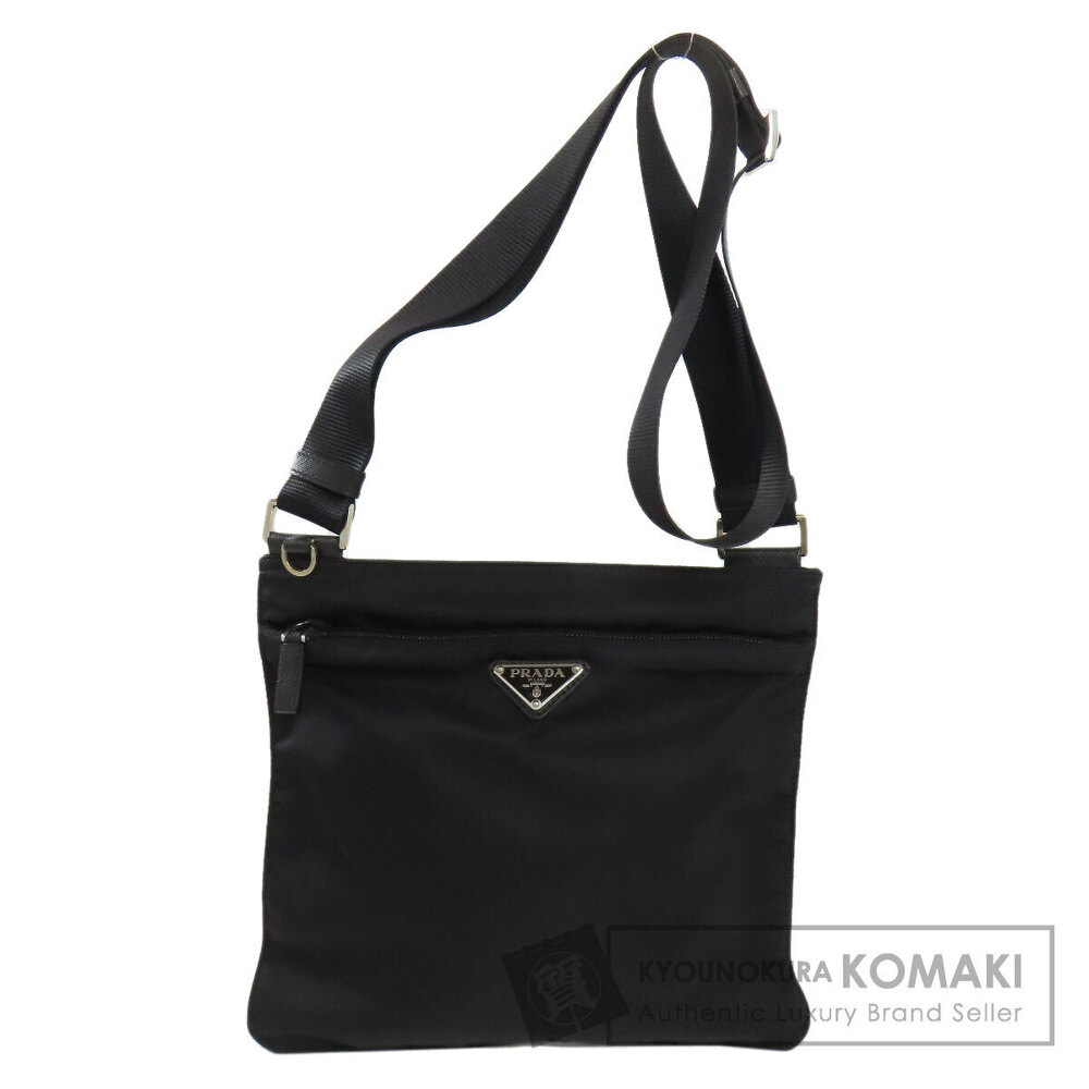 Prada Logo Crossbody Messenger Bag Black